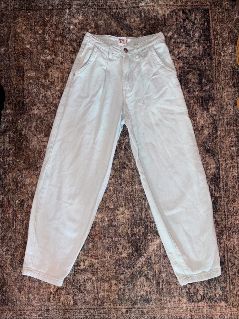 Light blue Princess Polly Pleated High Waisted Pants